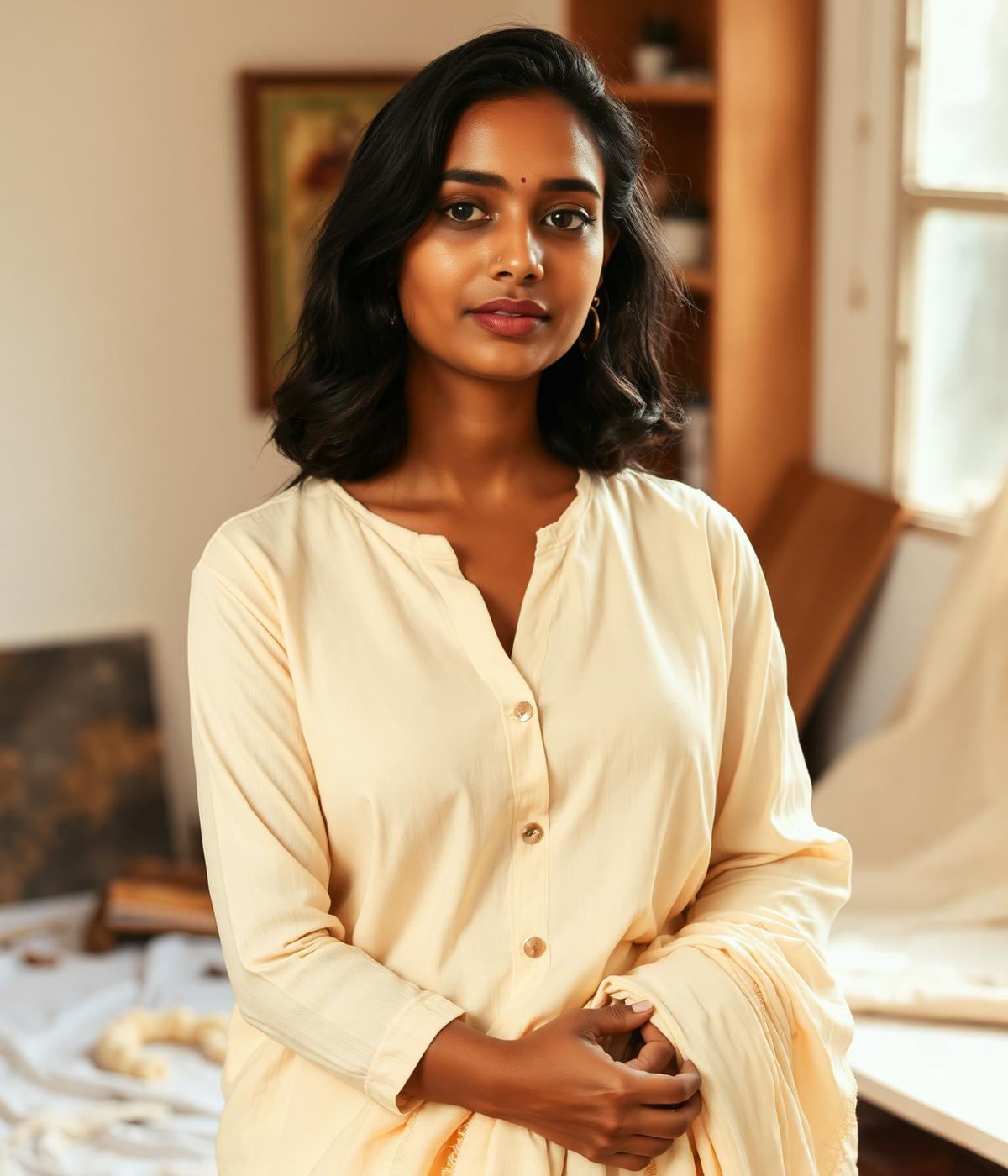 Takreem in her studio